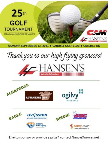 Thank You Golf Sponsors