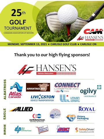 Thank You Golf Sponsors