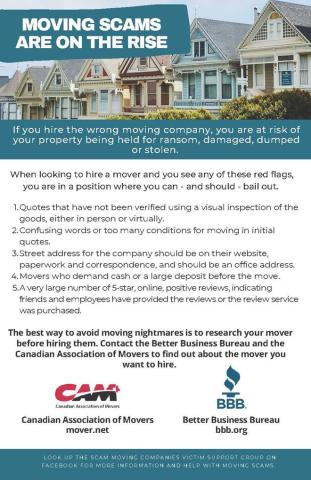 Moving Scams - BBB & CAM info sheet